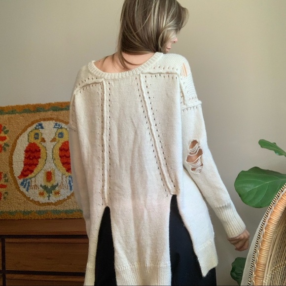 Wildfox Night Sweater Vintage Lace Oversized Alpaca Blend Sweater Size SM - Picture 7 of 13